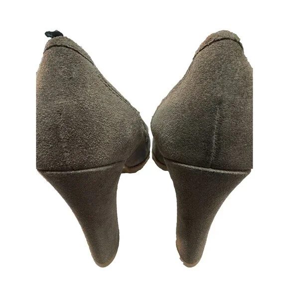 Talbots Corrine Women’s Suede Loafer Pumps Block Heel Size 8M Gray - Picture 6 of 16